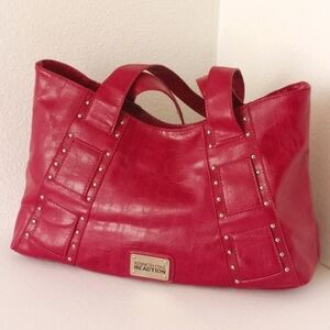 Kenneth Cole Pink Croc Studded Tote Bag